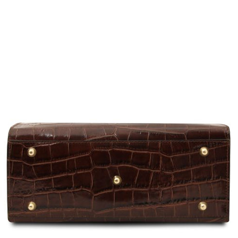 Croque - Croc print leather handbag